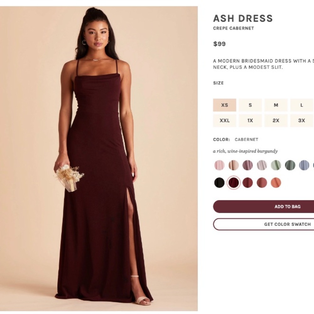 Birdy Grey ash crepe bridesmaid dress cabernet